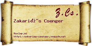 Zakariás Csenger névjegykártya